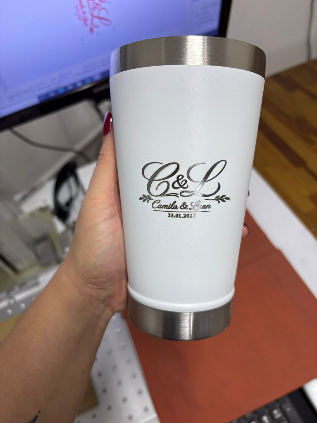 Copo termico 100 un personalizado Casamento Padrinhos e Madrinhas