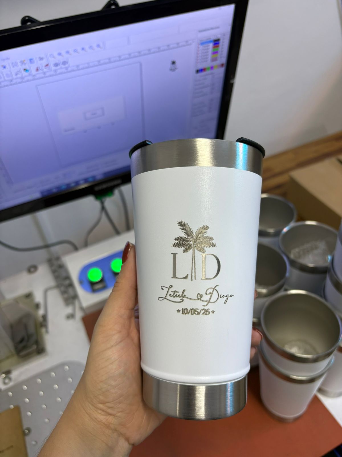 Copo termico 100 un personalizado Casamento Padrinhos e Madrinhas - Imagem 5